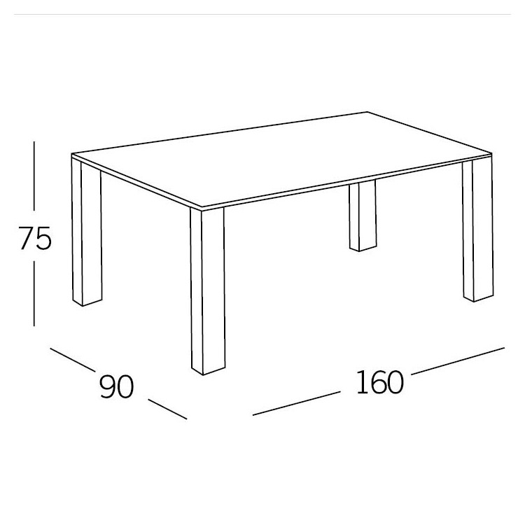 MESA SOUL - CRISTAL TRANSPARENTE PATAS BLANCAS