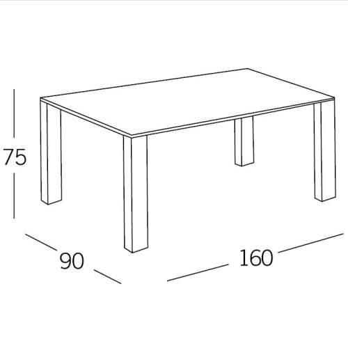 MESA SOUL - CRISTAL TRANSPARENTE PATAS BLANCAS