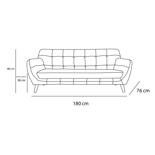 SOFA NORDIC VINTAGE-AMARILLO