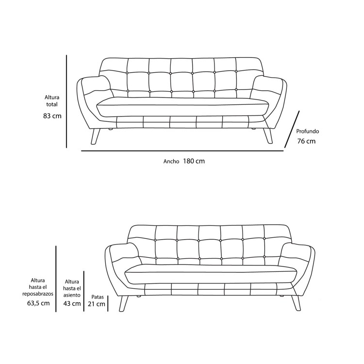 SOFÁ NORDIC VINTAGE - CAPUCCINO