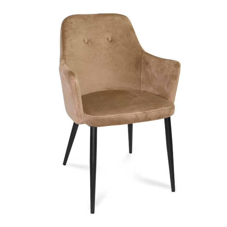 SILLON CLASSIC TERCIOPELO ARENA-PATA NEGRA