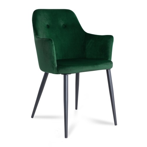 SILLON CLASSIC TERCIOPELO VERDE-PATA NEGRA