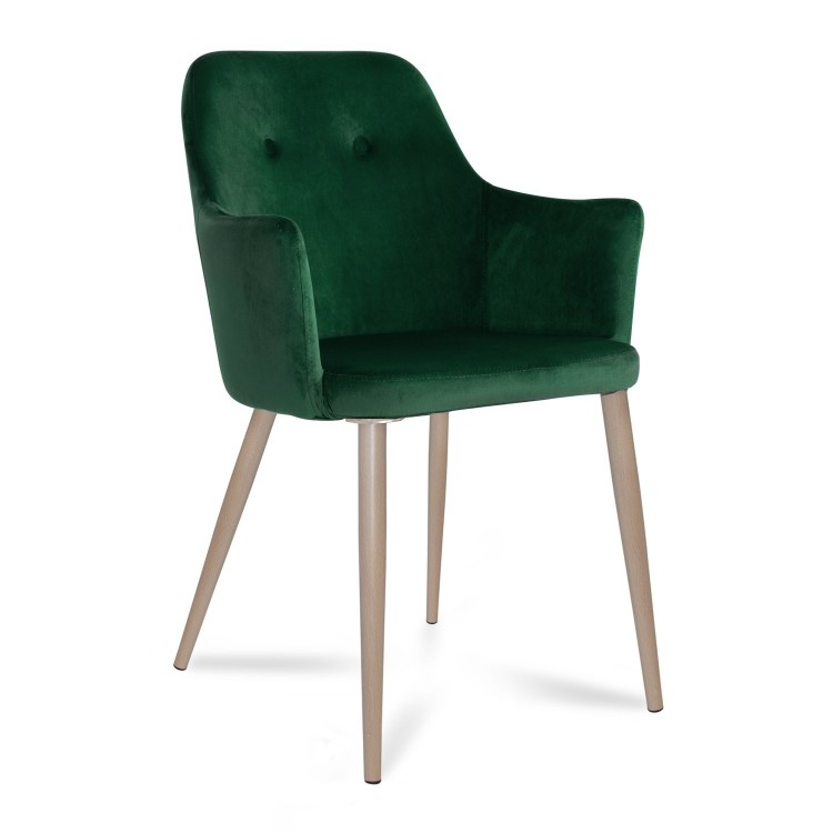 SILLON CLASSIC TERCIOPELO VERDE-PATA HAYA