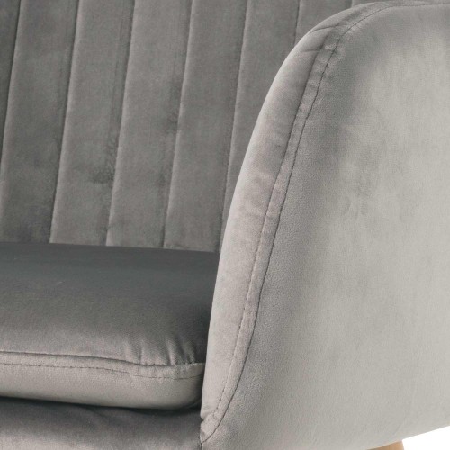 SILLON ROMA TERCIOPELO GRIS PATA NEGRA