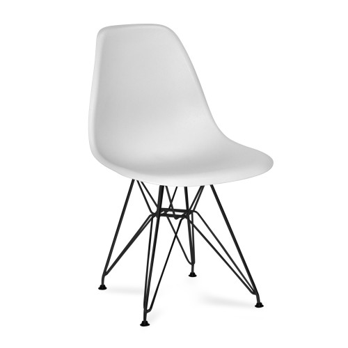 SILLA DALMAU NEGRA ASIENTO BLANCO