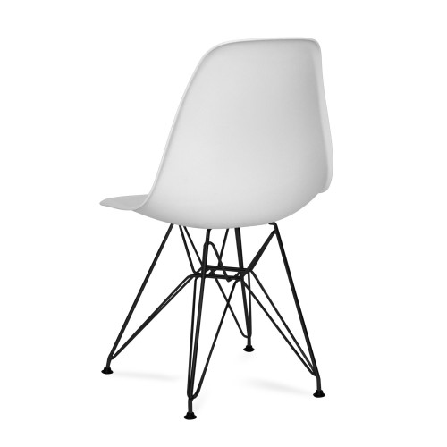 SILLA DALMAU NEGRA ASIENTO BLANCO