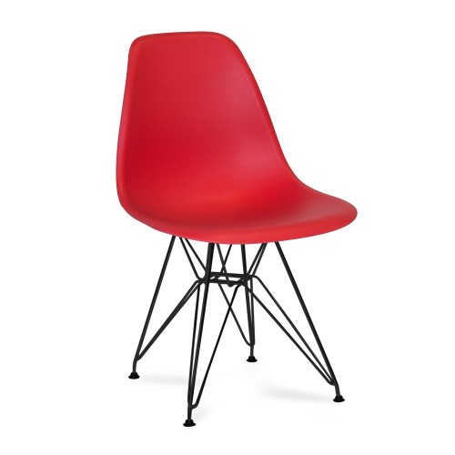 SILLA DALMAU NEGRA ASIENTO ROJO