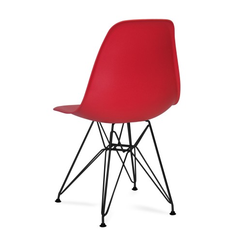 SILLA DALMAU NEGRA ASIENTO ROJO