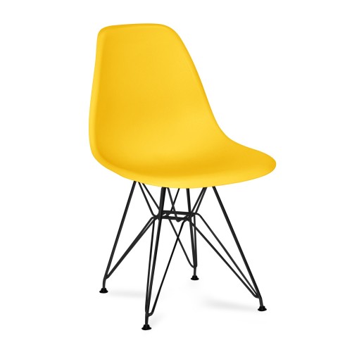 SILLA DALMAU NEGRA ASIENTO AMARILLO