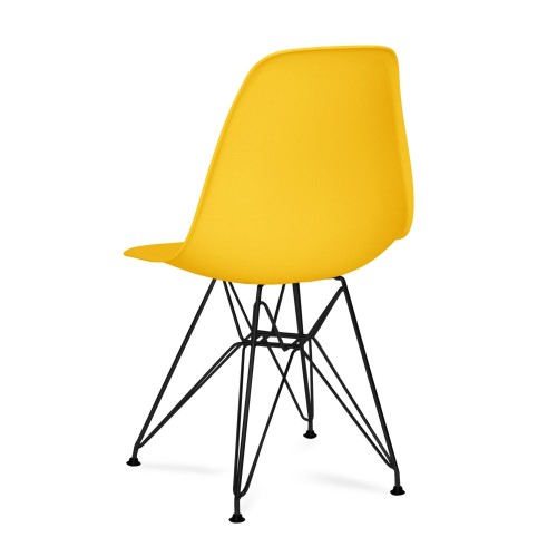 SILLA DALMAU NEGRA ASIENTO AMARILLO