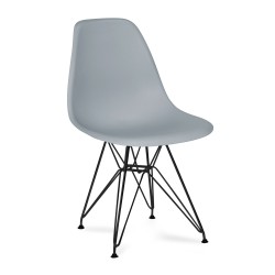 SILLA DALMAU NEGRA ASIENTO GRIS