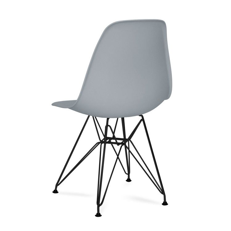 SILLA DALMAU NEGRA ASIENTO GRIS