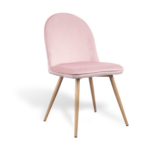 SILLA VELVET TERCIOPELO ROSA PATA HAYA