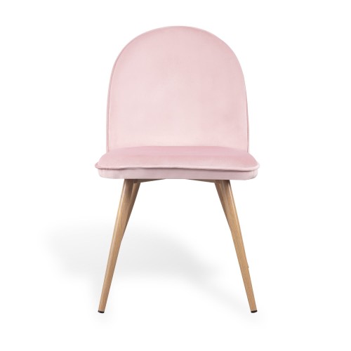 SILLA VELVET TERCIOPELO ROSA PATA HAYA