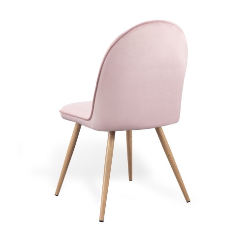 SILLA VELVET TERCIOPELO ROSA PATA HAYA