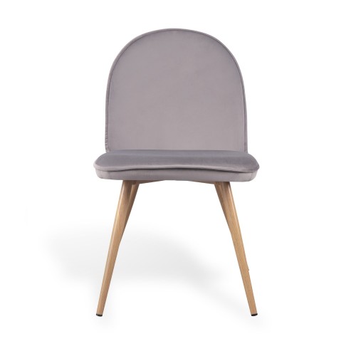 SILLA VELVET TERCIOPELO GRIS PATA HAYA