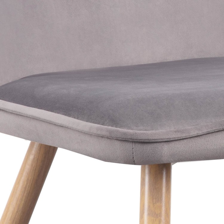 SILLA VELVET TERCIOPELO GRIS PATA HAYA