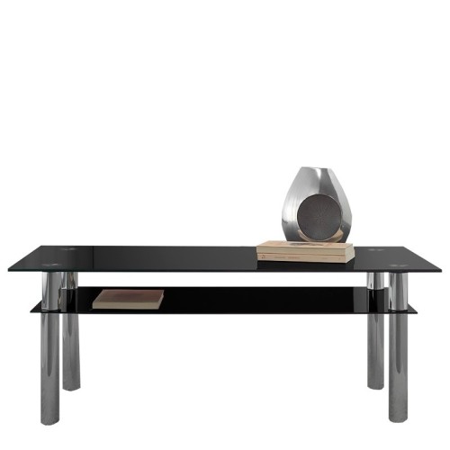 MESA DE CENTRO BAMBOO - RECTANGULAR CRISTAL NEGRO