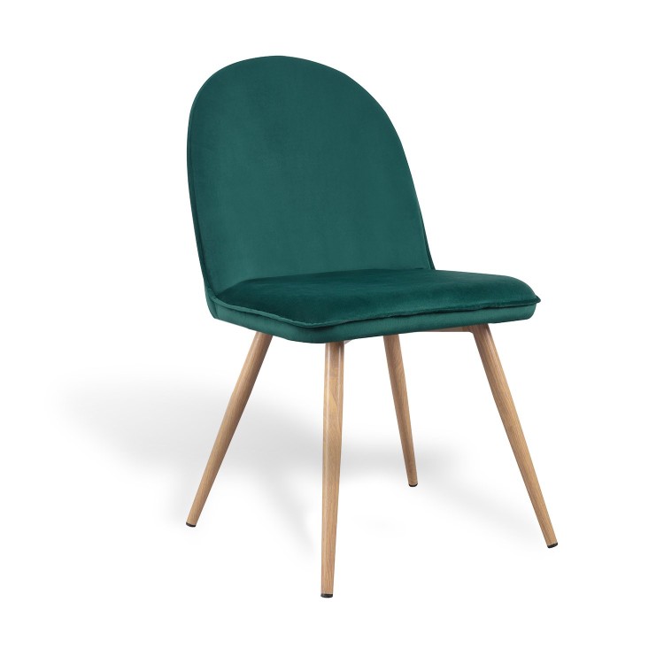 SILLA VELVET TERCIOPELO VERDE PATA HAYA