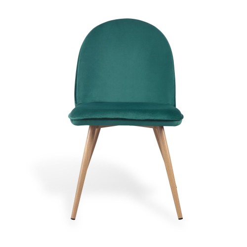 SILLA VELVET TERCIOPELO VERDE PATA HAYA