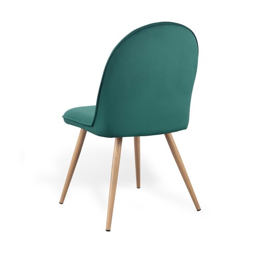 SILLA VELVET TERCIOPELO VERDE PATA HAYA