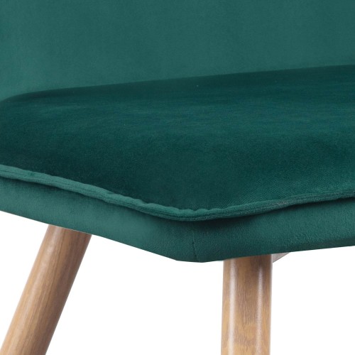 SILLA VELVET TERCIOPELO VERDE PATA HAYA