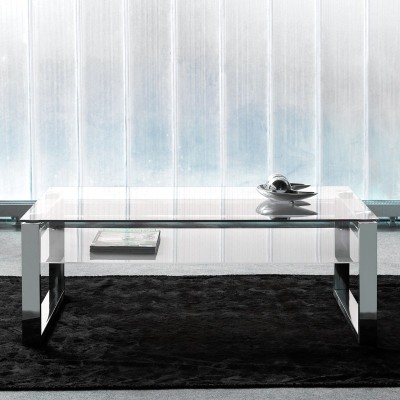 MESA DE CENTRO MOOD - RECTANGULAR CRISTAL TRANSPARENTE 2