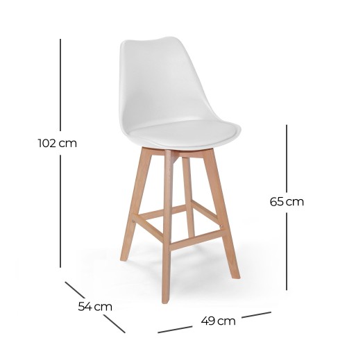 TABURETE MEGAN BLANCO 65
