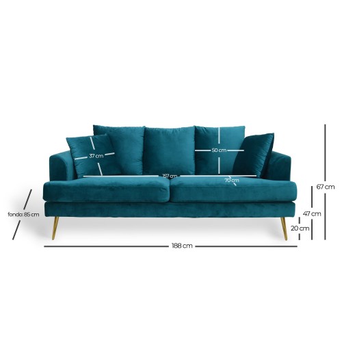 SOFA SIMBA 3 PLAZAS GRIS