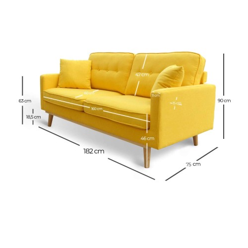 SOFA TANYA 3 PLAZAS AMARILLO