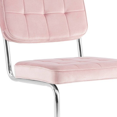 SILLA ECLIPSE CAPITONE TERCIOPELO ROSA