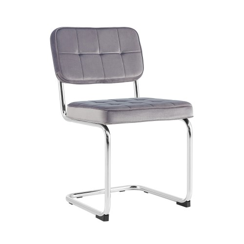 SILLA ECLIPSE CAPITONE TERCIOPELO GRIS