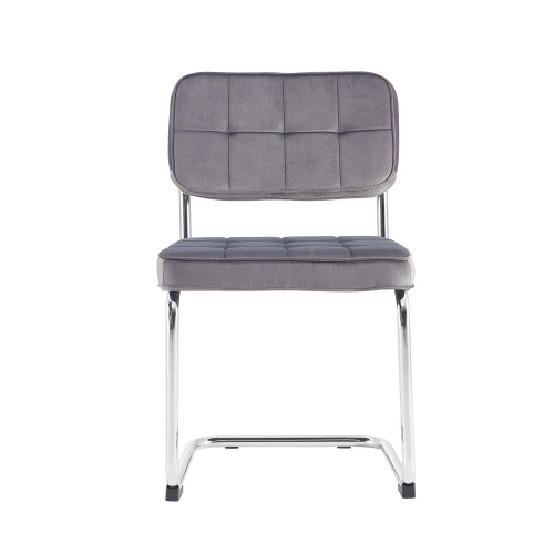 SILLA ECLIPSE CAPITONE TERCIOPELO GRIS