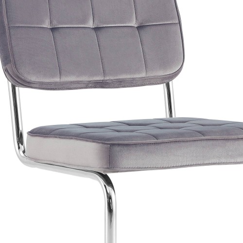 SILLA ECLIPSE CAPITONE TERCIOPELO GRIS