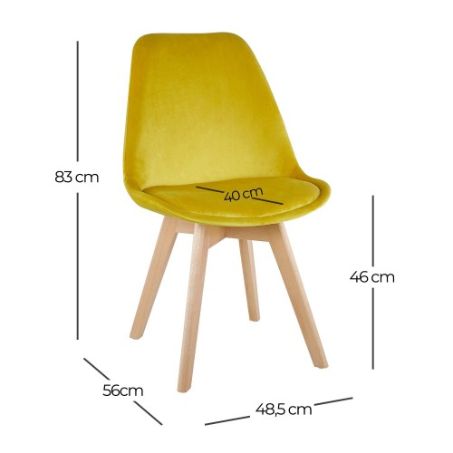 SILLA MEGAN VIP TERCIOPELO AMARILLO