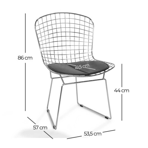 SILLA BERTOIA ORO ASIENTO BLANCO