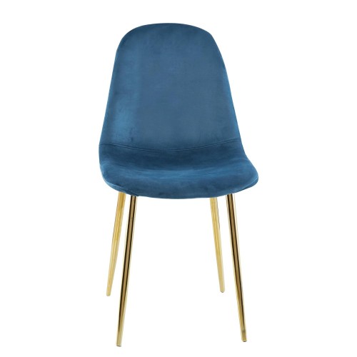 SILLA VELVET DORADA ZUL