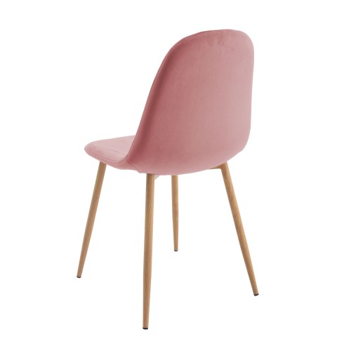 SILLA ZEN TERCIOPELO ROSA PATA HAYA