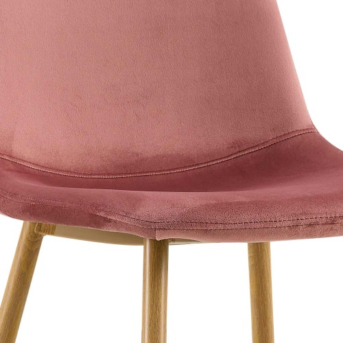 SILLA ZEN TERCIOPELO ROSA PATA HAYA