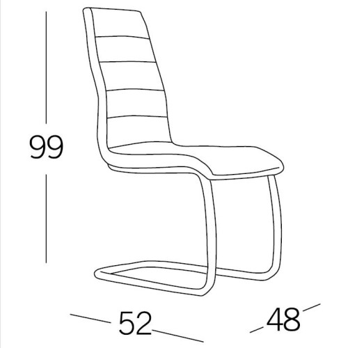 SILLA ANNA - PATIN PU NEGRA