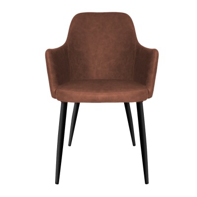 SILLON CLASSIC PU MARRON PATA NEGRA 2