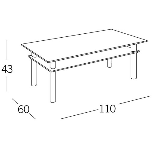 MESA DE CENTRO BAMBOO - RECTANGULAR CRISTAL NEGRO