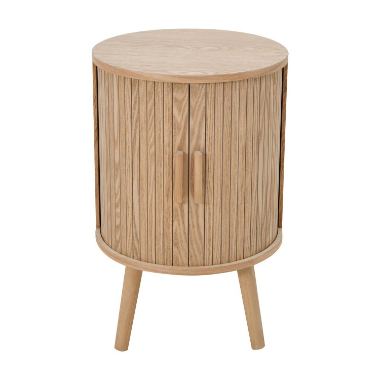 MESITA REDONDA RAYAS NATURAL