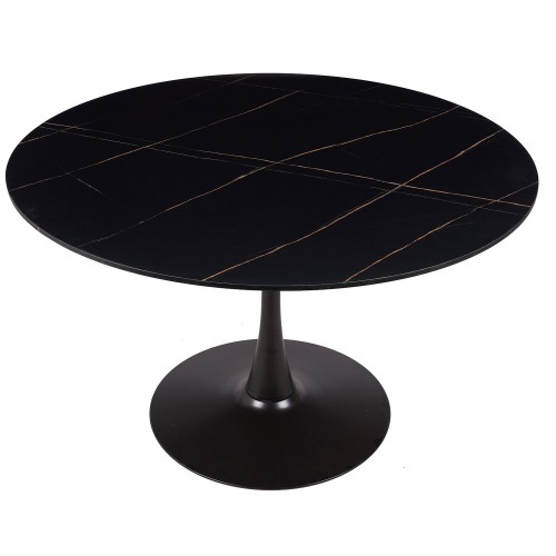 MESA GINA EFECTO MÁRMOL NEGRA 120 CM