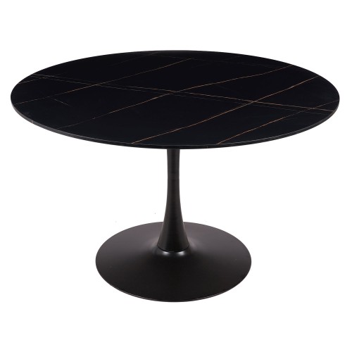 MESA GINA EFECTO MÁRMOL NEGRA 120 CM