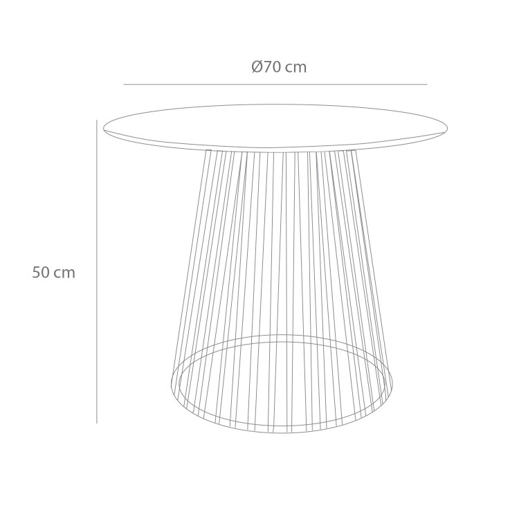 MESA NINA DE CENTRO NEGRA 70 CM