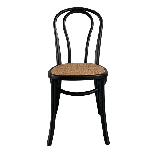 SILLA AITANA NEGRA ASIENTO RATTAN