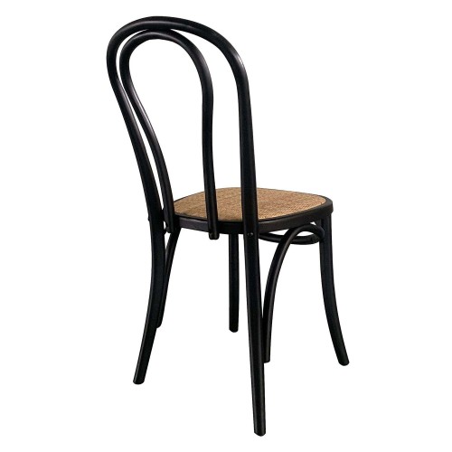 SILLA AITANA NEGRA ASIENTO RATTAN