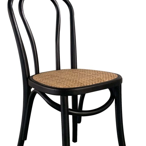 SILLA AITANA NEGRA ASIENTO RATTAN