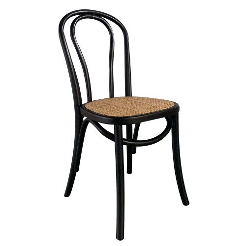 SILLA AITANA NEGRA ASIENTO RATTAN